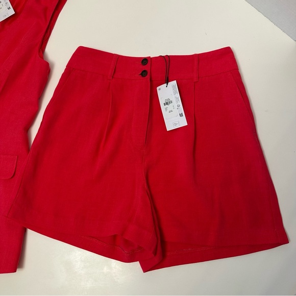 NWT Primark Linen Shorts set vest shirt Red Sleeveless - Picture 8 of 12